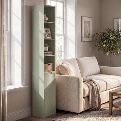 Bookcase Adjustable Shelf 6-Tier Light Green