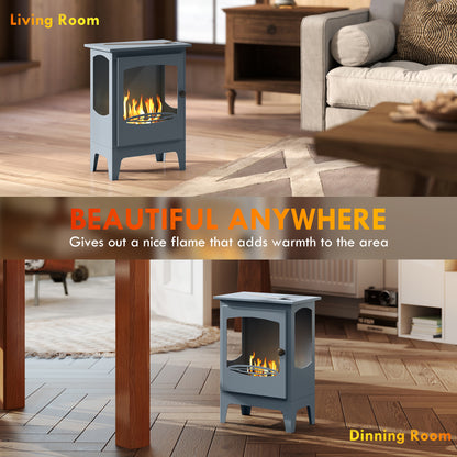 Freestanding Bioethanol Fireplace Ethanol Fireplace Stove, Grey