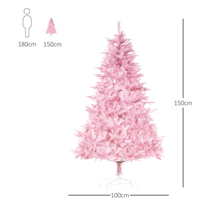5FT Artificial Christmas Tree w/ Automatic Open for Home Party Pink