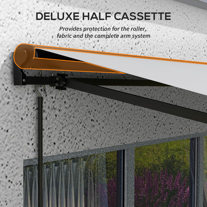 3.5 x 2.5m Aluminium Frame Electric Awning, Retractable Awning Sun Canopies for Patio Door Window, Grey