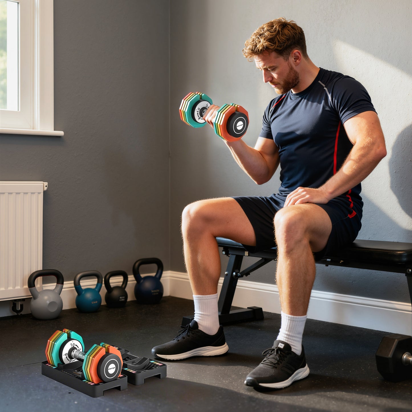 20 kg Adjustable Dumbbells Set with Safety Locking Mechanism