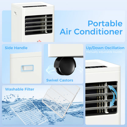 Mobile Air Conditioner White W/ Remote Control Cooling Ventilating