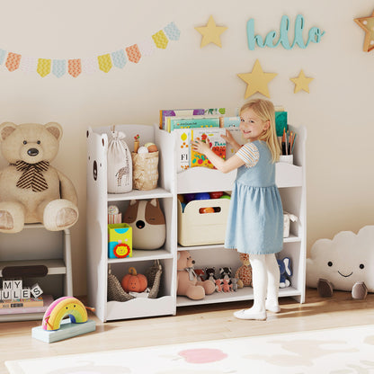 kids Toy storage unit, three tier Kids Bookshelf for Nursery, White