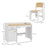 Kids Desk and Chair Set for 3-6 Year Old with Storage Drawer, White