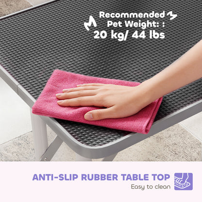 Foldable Dog Grooming Table Adjustable Arm for Small Dogs 81x49x80 cm