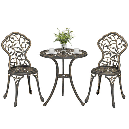 Aluminium Bistro Set Garden Coffee Table Chair Outdoor Dining Set