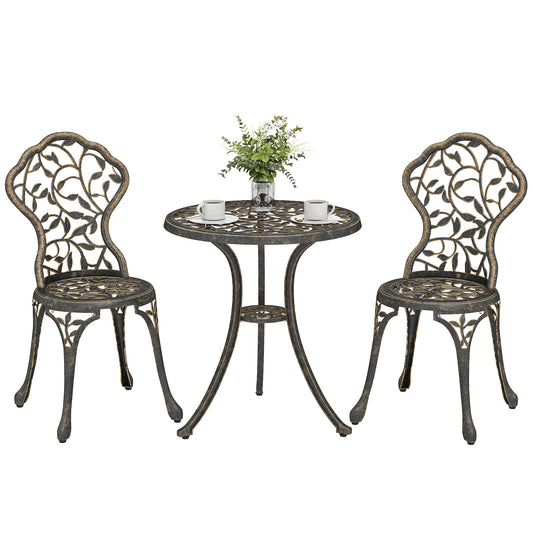 Aluminium Bistro Set Garden Coffee Table Chair Outdoor Dining Set