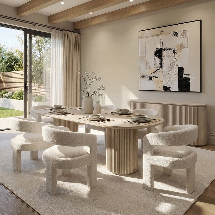 Santini Dining Chair – Ivory Borg