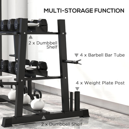 3-Tier Dumbbell Rack for Dumbbells, Kettlebells&Plates (Rack Only)
