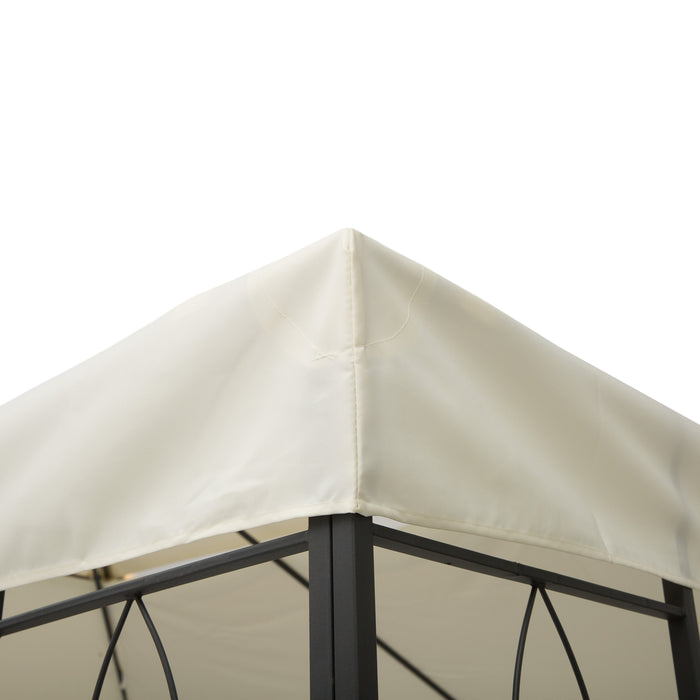 3x4m Gazebo Replacement Roof Canopy 2 Tier Top UV Cover Garden Patio Outdoor Sun Awning Shelters Cream (TOP ONLY)