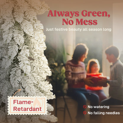 Set of 3 Flocked Christmas Tree, Pencil Downswept Xmas Tree