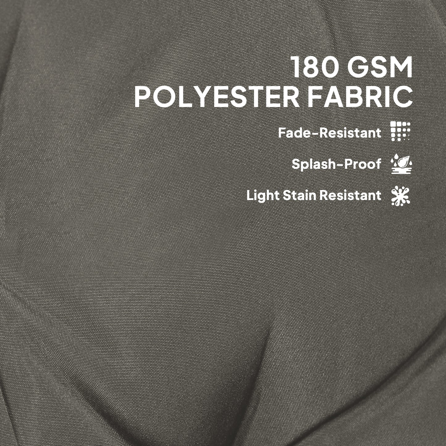 Set of 4 Garden Chair Cushions, Outdoor Seat Pads, Light Grey