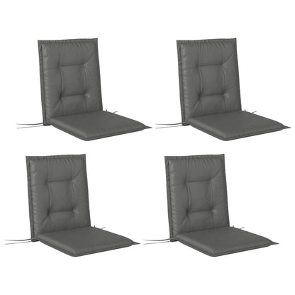 Set of 4 Garden Chair Cushions, Outdoor Seat Pads, Light Grey