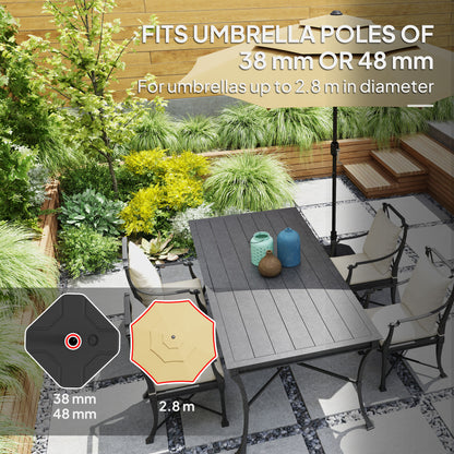 Square Garden Parasol Base, Sand/Water Filled Parasol Stand, Black