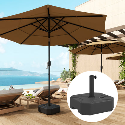 Square Garden Parasol Base, Sand/Water Filled Parasol Stand, Black