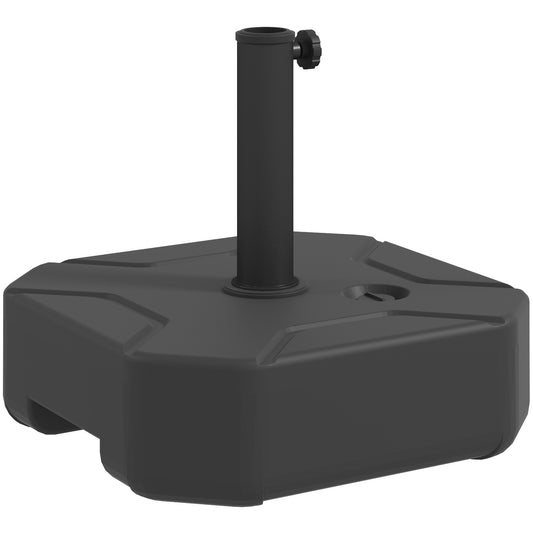 Square Garden Parasol Base, Sand/Water Filled Parasol Stand, Black