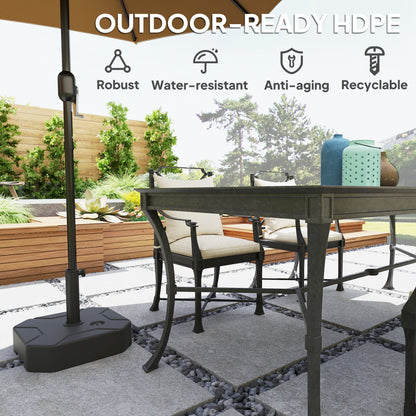 Square Garden Parasol Base, Sand/Water Filled Parasol Stand, Black