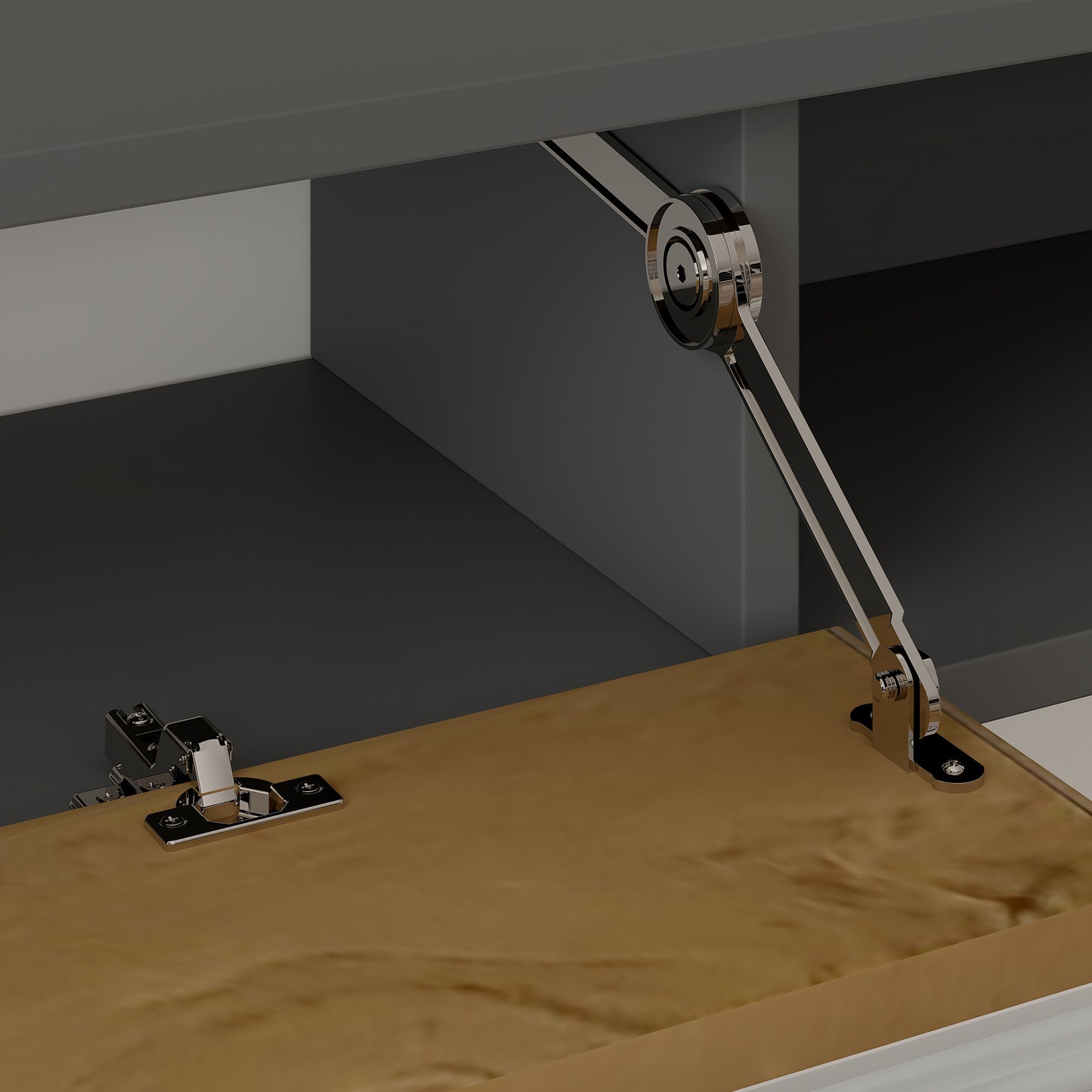 140 cm Floating TV Unit with Storage Entertainment Media Console Grey