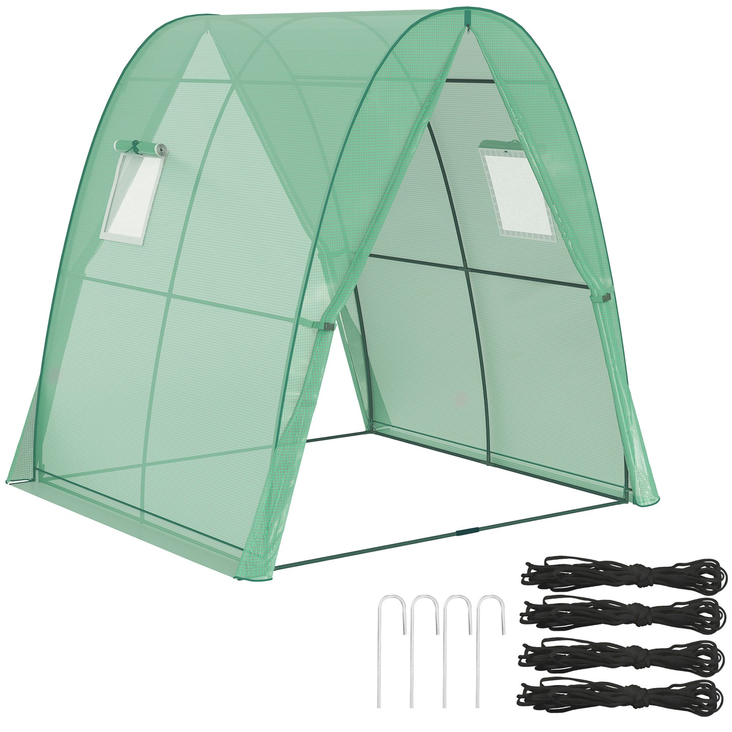 Portable Greenhouse Gardening Plant Hot House with 2 Doors, Green