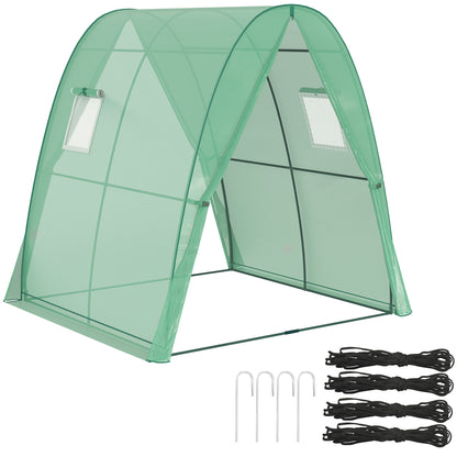 Portable Greenhouse Gardening Plant Hot House with 2 Doors, Green
