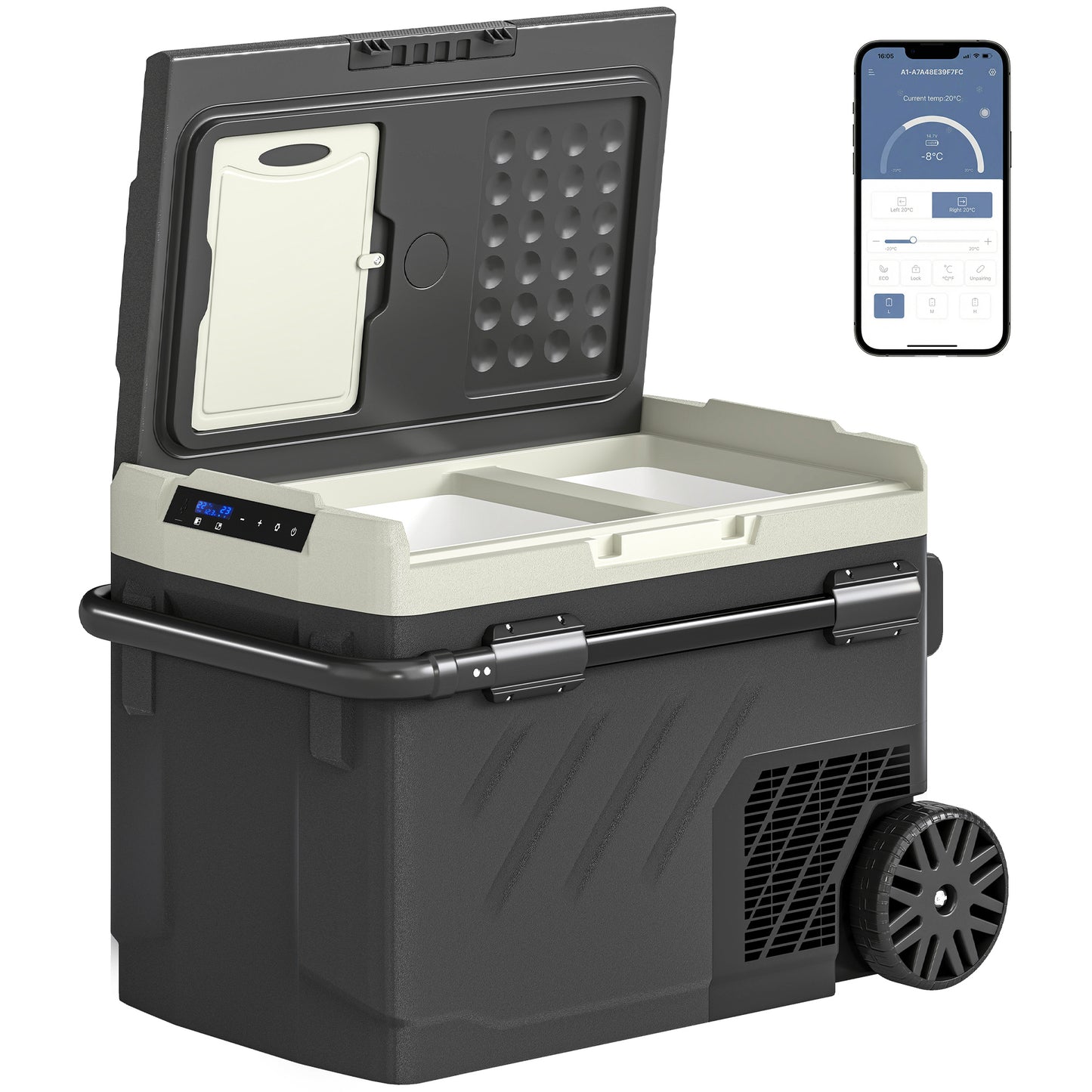 40L Compressor Car Fridge Freezer, Dual Zone with App Control