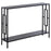 Industrial Console Table with Storage Shelf, Narrow Hallway Dressing Desk with Metal Frame for Living Room, Bedroom, Grey and Black