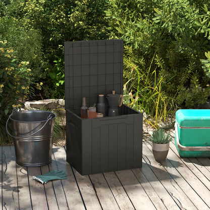 107 L Plastic Storage Chest with Lock Hole and Handles Charcoal Grey