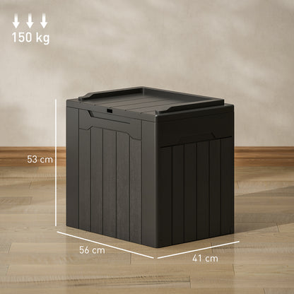107 L Plastic Storage Chest with Lock Hole and Handles Charcoal Grey