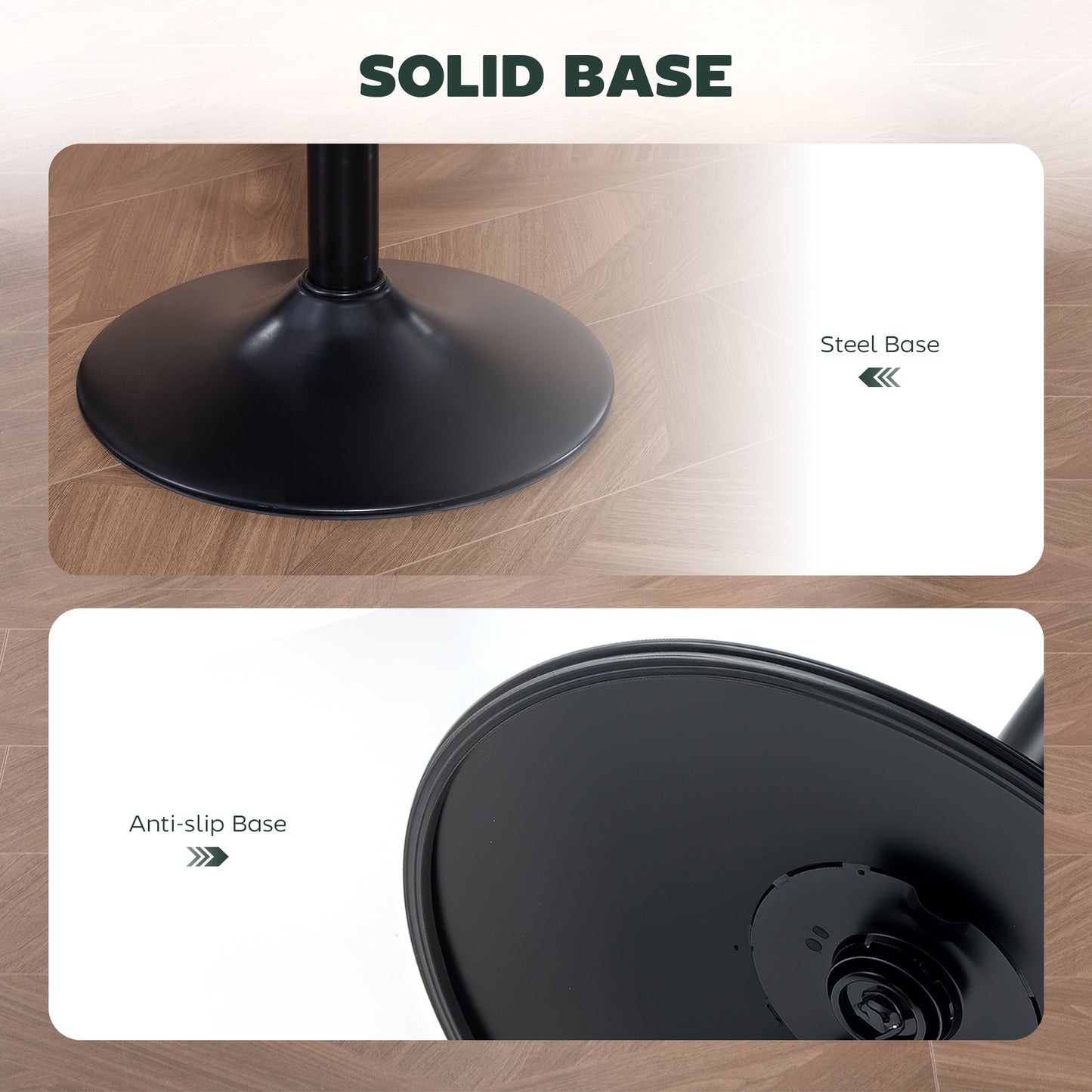 Barstools Set of 2, Dining Stools with Backrest and Footrest