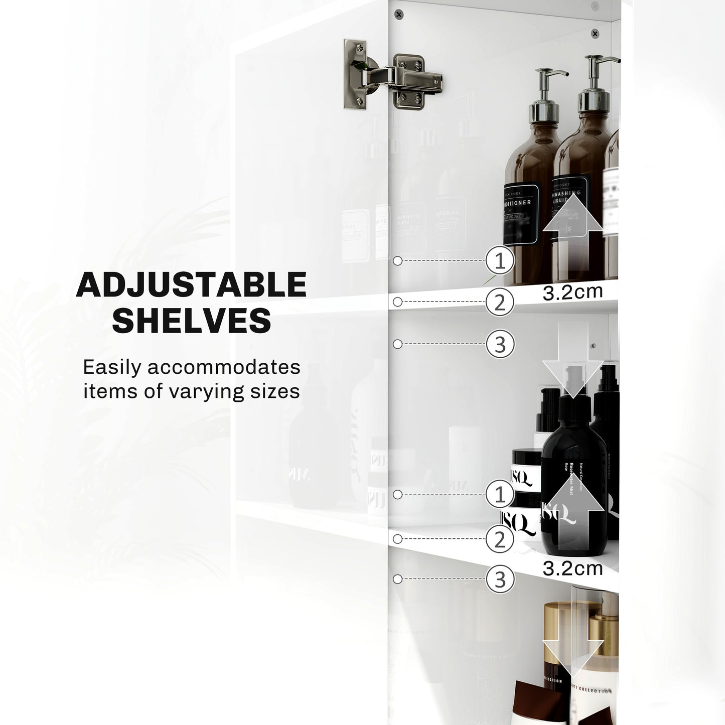 Tall Storage Cabinet with Adjustable Shelves and Double Doors