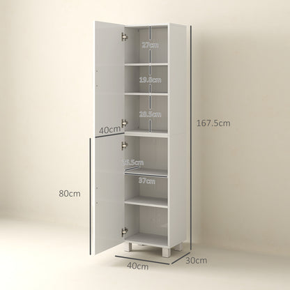 Tall Storage Cabinet with Adjustable Shelves and Double Doors