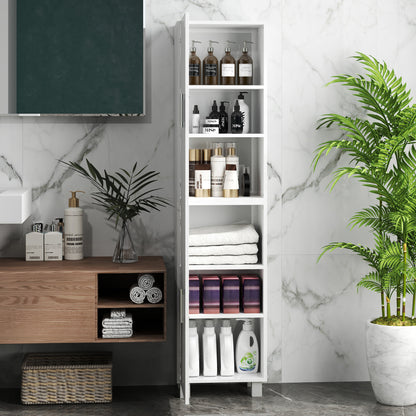 Tall Storage Cabinet with Adjustable Shelves and Double Doors