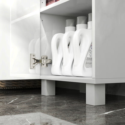 Tall Storage Cabinet with Adjustable Shelves and Double Doors