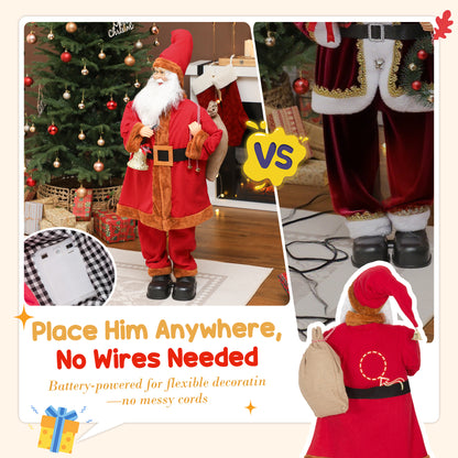 Musical Animated Santa Claus with Music, Dancing, Bell and Sack