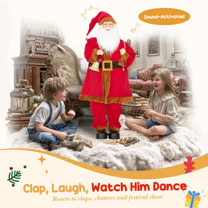 Musical Animated Santa Claus with Music, Dancing, Bell and Sack