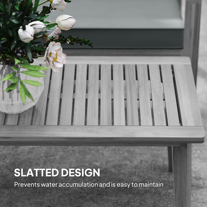 4 Pieces Wooden Garden Furniture Set with Cushions, Light Grey