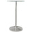 High Top Bar Table, Round Kitchen Table with Tempered Glass Top and Steel Base, Bistro Table for 2 People, Clear