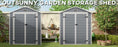 6'x4.5' Garden Storage Shed, Lockable Garden Shed with Double Doors, Window, Vent and Plastic Roof, Grey