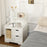 Bedside Table with 2 Drawers and Storage Shelves for Living Room Bedroom Accent Table Small Cabinet, White