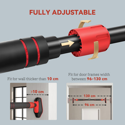 Pull Up Bar Doorway from 96-130 cm (37.8"-51.2"), No Screws
