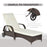 Garden Rattan Furniture Single Sun Lounger Recliner Bed Reclining Chair Patio Outdoor Wicker Weave Adjustable Headrest - Brown