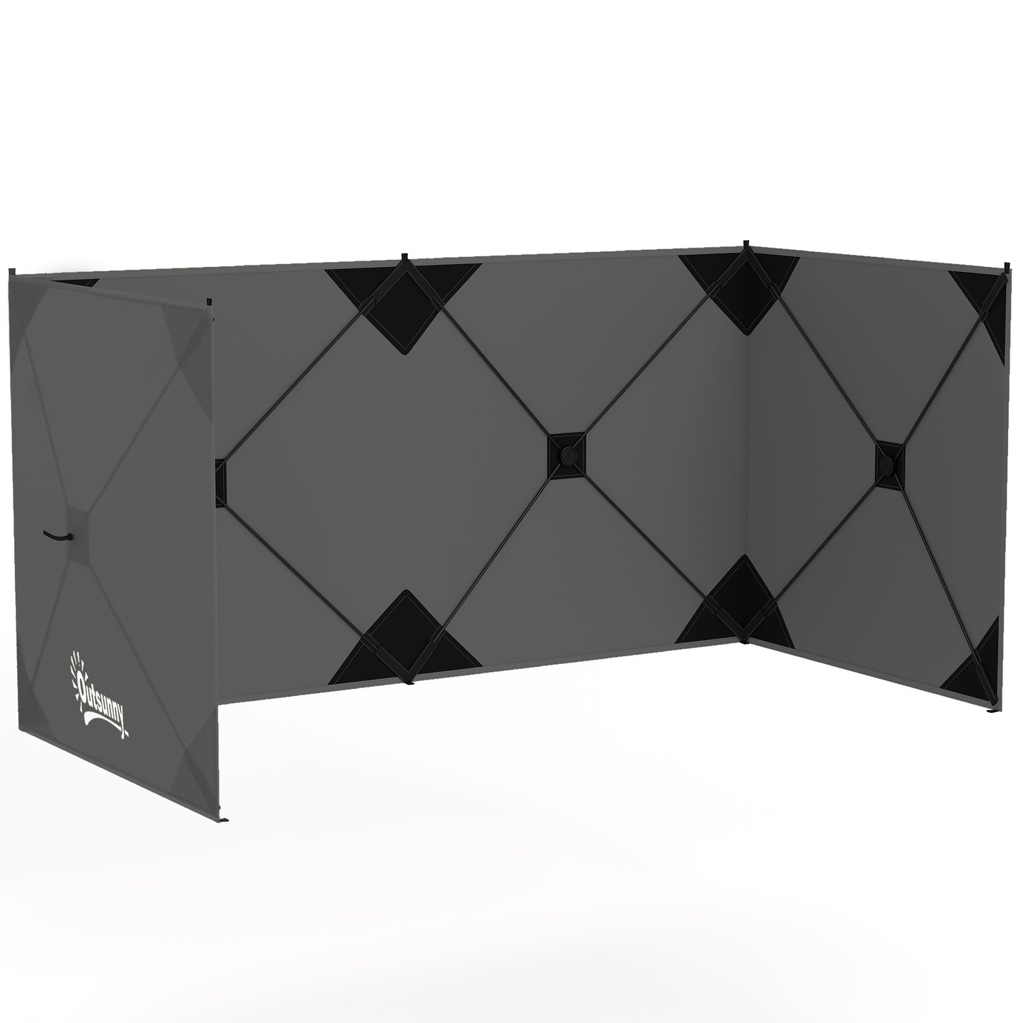 Camping Windbreak, Pop Up Hub Frame Windbreaker Blocker, Dark Grey