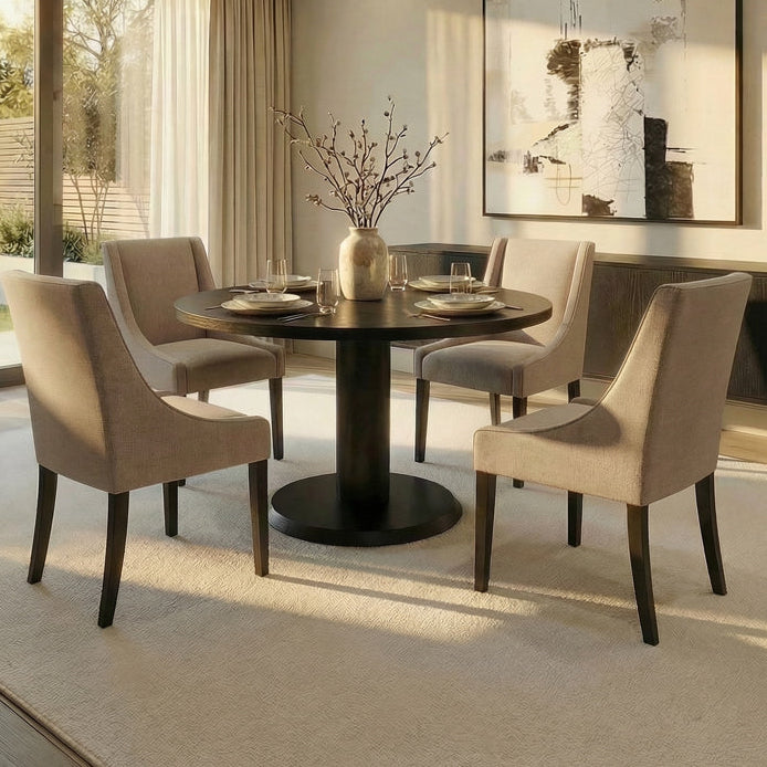 Sia 4-6 Seat Dining Table and 4 Chatsworth Dining Chairs - Taupe