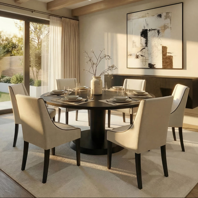Sia 6-8 Seat Black Dining Table