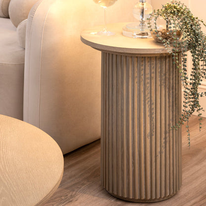 Ophelia Washed Grey Oak Side Table