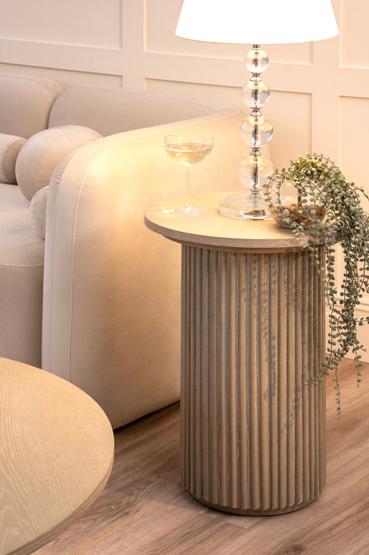 Ophelia Washed Grey Oak Side Table