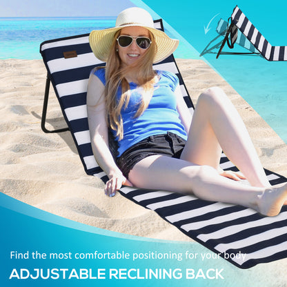 Garden Beach Chair Mat, Sun Lounger Seats with Adjustable Back