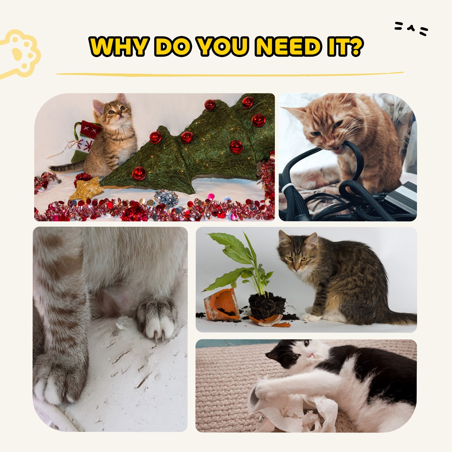 63cm Cat Scratching Post, Scratcher w/ Replaceable Scratching Board