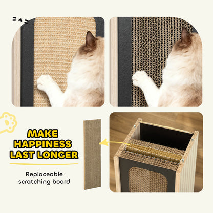 63cm Cat Scratching Post, Scratcher w/ Replaceable Scratching Board