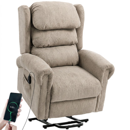 Power Lift Recliner Chair for Elderly with Remote Control, Khaki